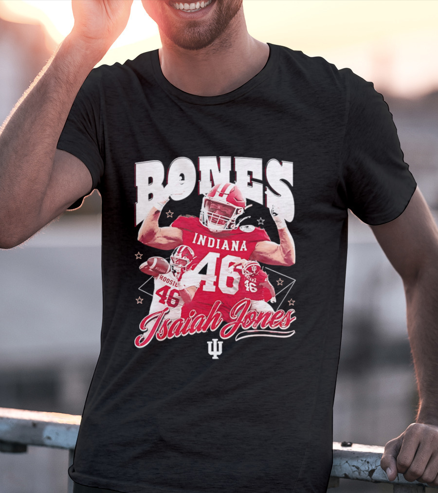 Isaiah Jones Indiana Hoosiers Football Bones 46 T-Shirt