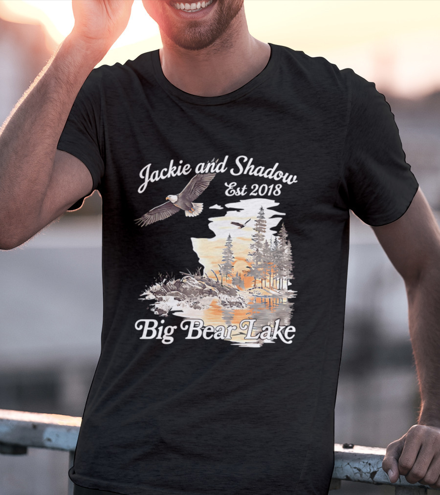 Jackie And Shadow Est 2018 Big Bear Lake Bald Eagles Family Scenic Nature T-Shirt