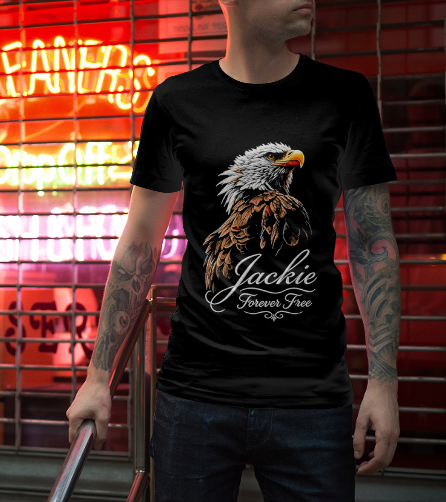 Jackie Forever Free Bald Eagle Detailed Feathers T-Shirt