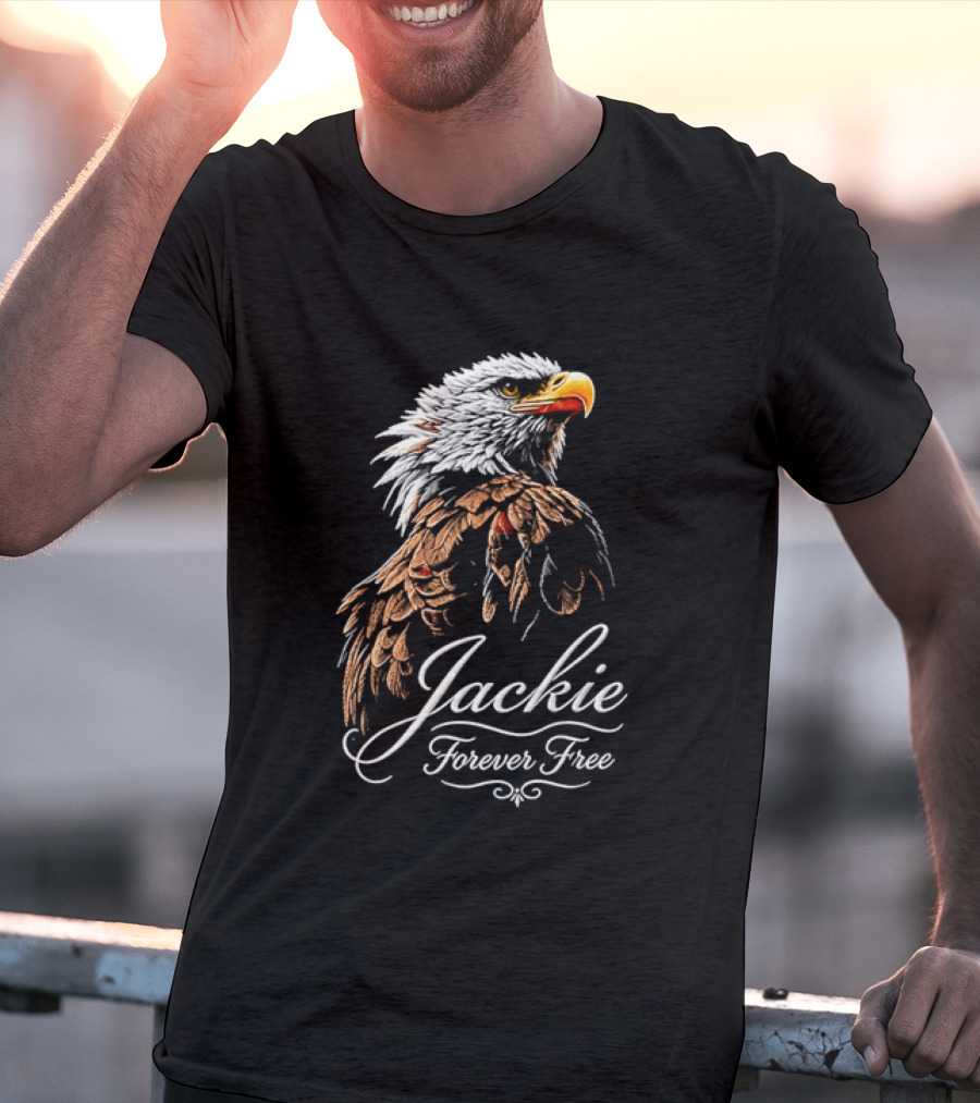 Jackie Forever Free Bald Eagle Detailed Feathers T-Shirt