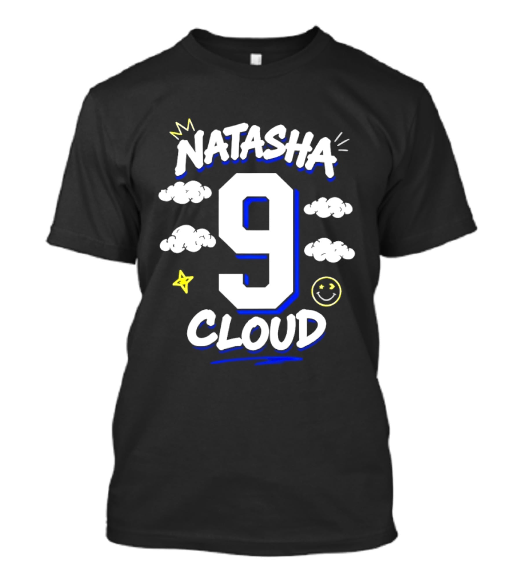 Natasha Cloud 9 Chicago Sky 2026 Clouds Stars Smiley T-Shirt