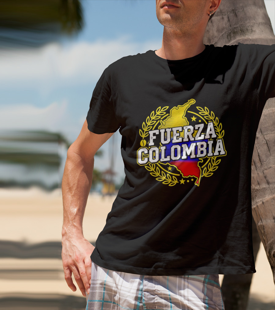 Fuerza Colombia Earthquake Relief Support Colombian Pride Map T-Shirt
