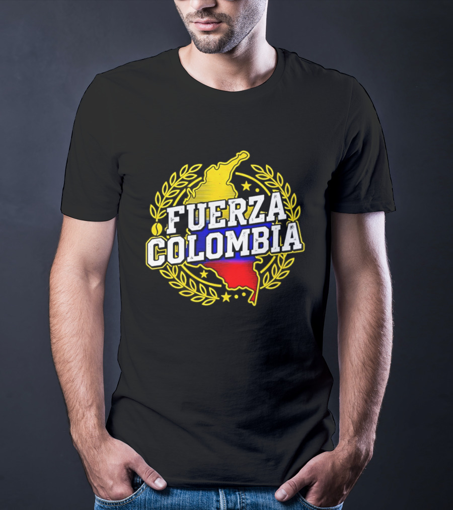 Fuerza Colombia Earthquake Relief Support Colombian Pride Map T-Shirt