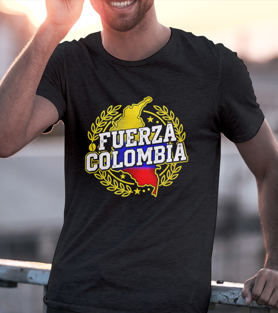 Fuerza Colombia Earthquake Relief Support Colombian Pride Map T-Shirt