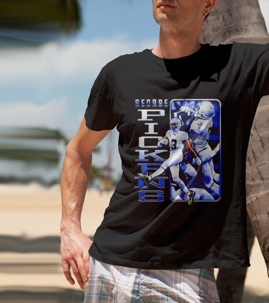 George Pickens Football Catching Collage Blue T-Shirt