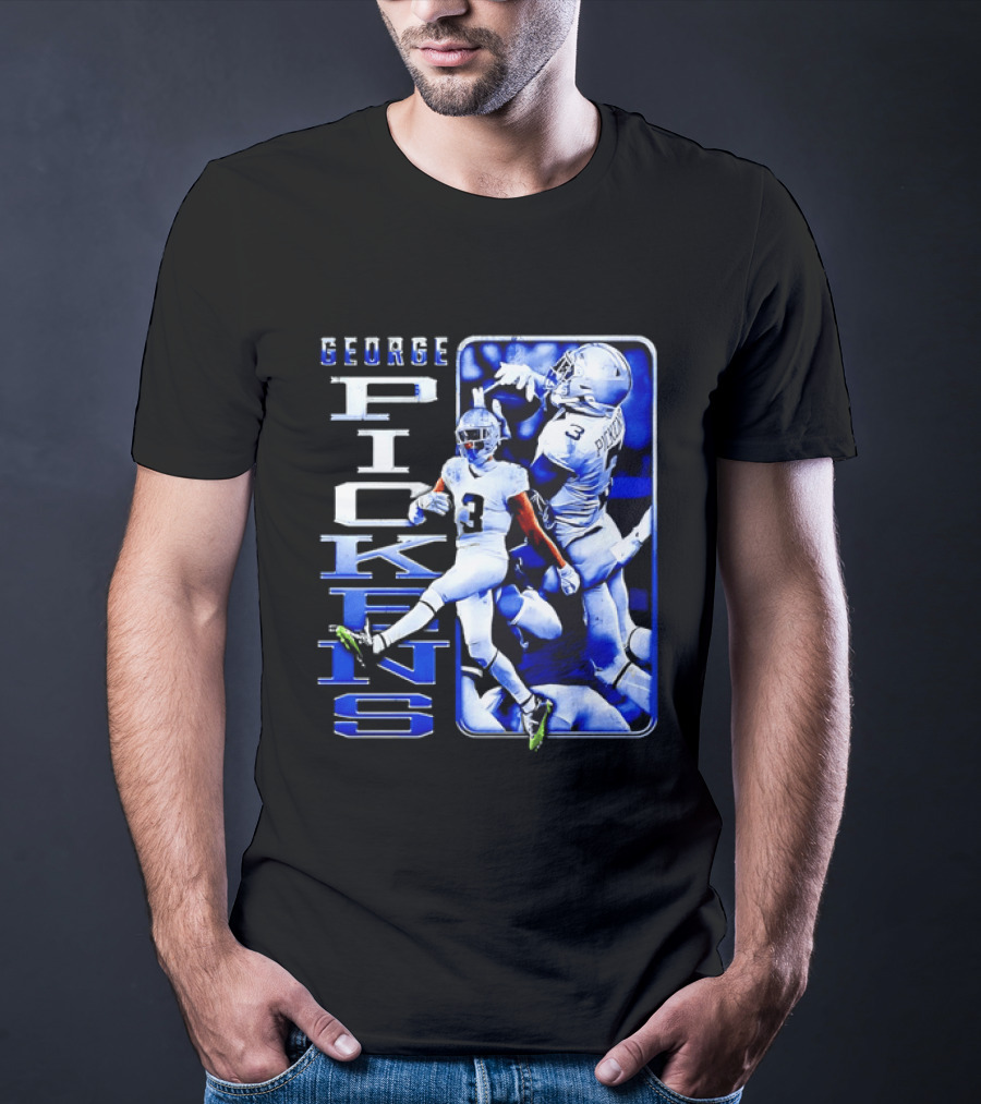 George Pickens Football Catching Collage Blue T-Shirt
