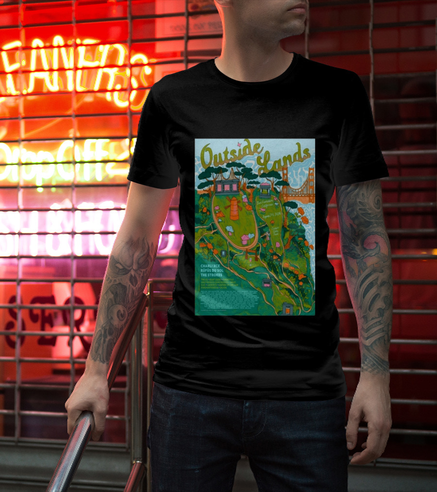 Outside Lands San Francisco August 7 9 2026 Golden Gate Park Charli XCX Rufus Du Sol The Strokes T-Shirt