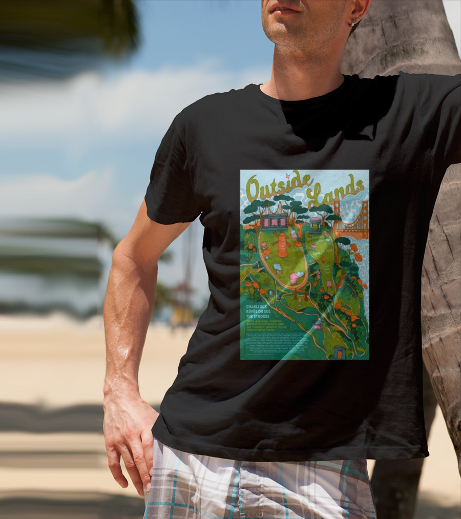 Outside Lands San Francisco August 7 9 2026 Golden Gate Park Charli XCX Rufus Du Sol The Strokes T-Shirt