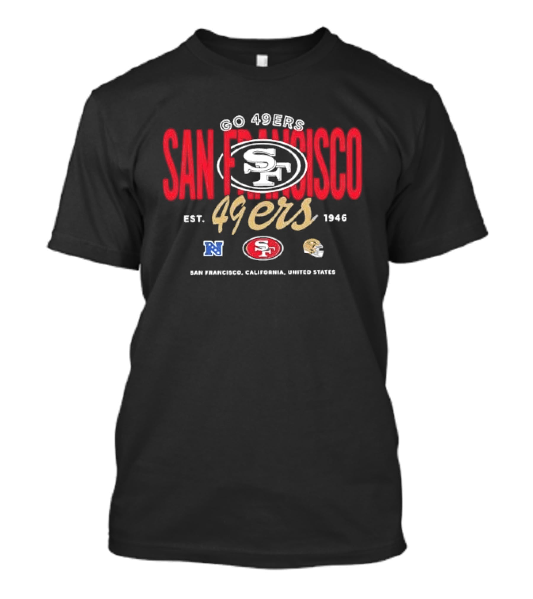 San Francisco 49ers Go 49ers Est 1946 California Nfc Oval Helmet Team T-Shirt