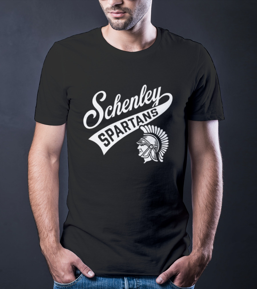Schenley Spartans Cursive Script Banner Helmet Crest T-Shirt