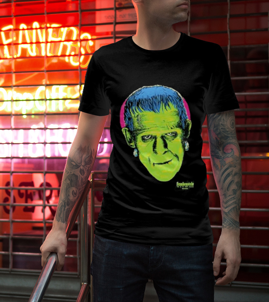 Frankenstein Universal Studios Monsters Head Travis Barker T-Shirt