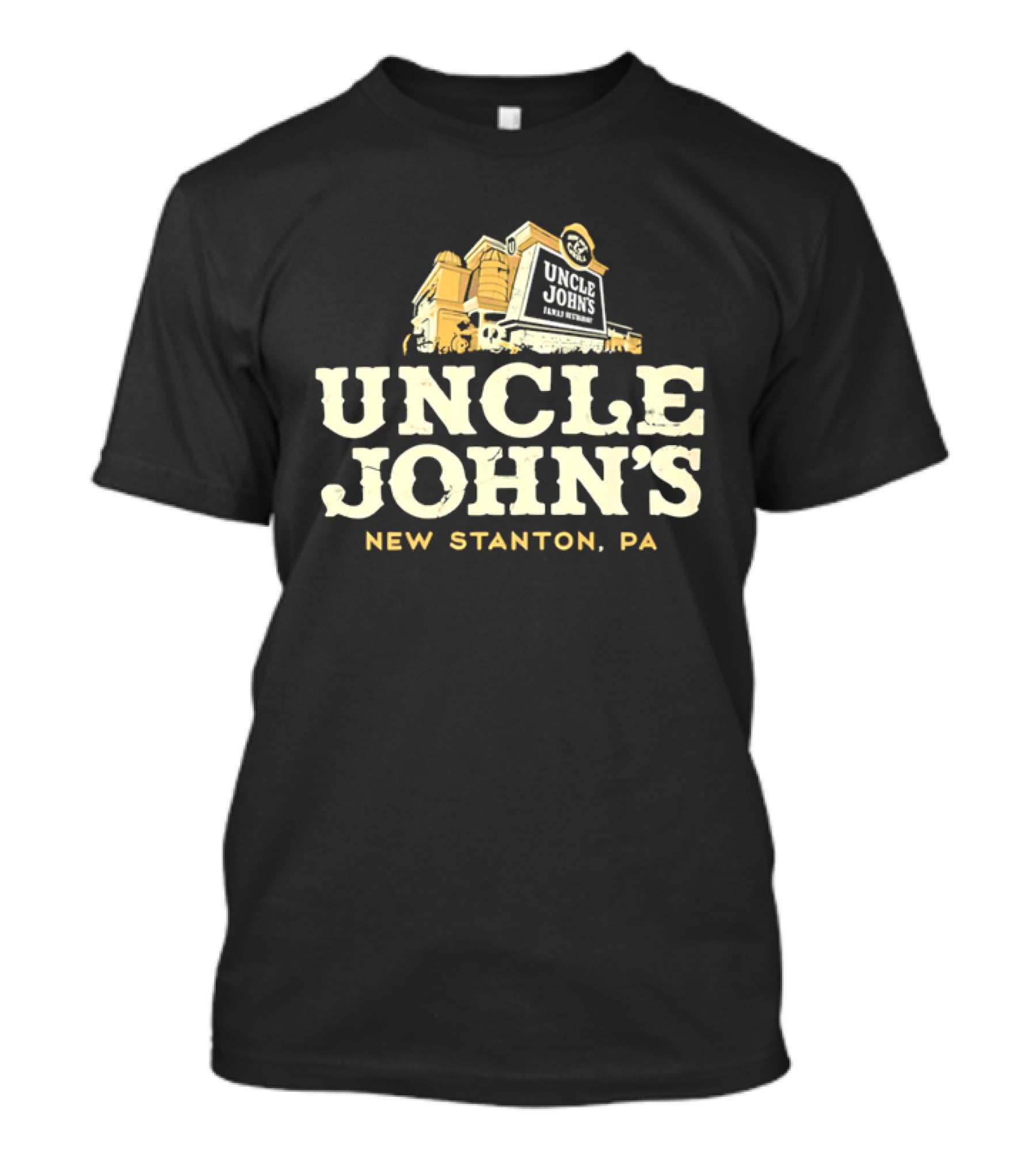 Uncle John's Family Restaurant New Stanton PA Building Silo Architecture T-Shirt