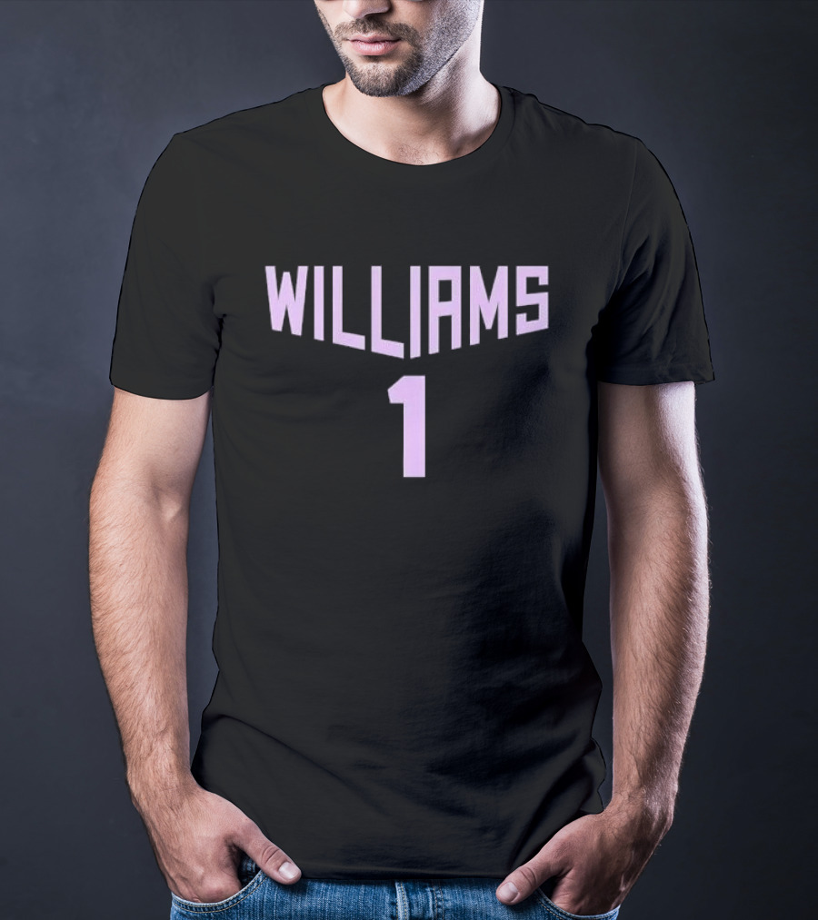Williams 1 Purple Arched Block Font Jersey T-Shirt