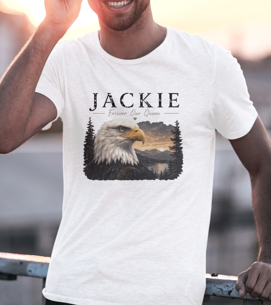 Jackie Forever Our Queen Bald Eagle Big Bear Memorial T-Shirt