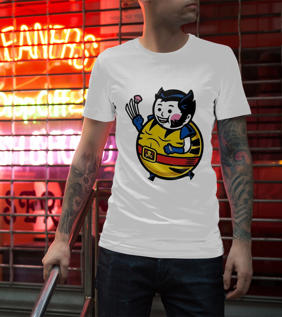 Wolverine Cupcake Fan With Claws And Round Yellow Outfit T-Shirt