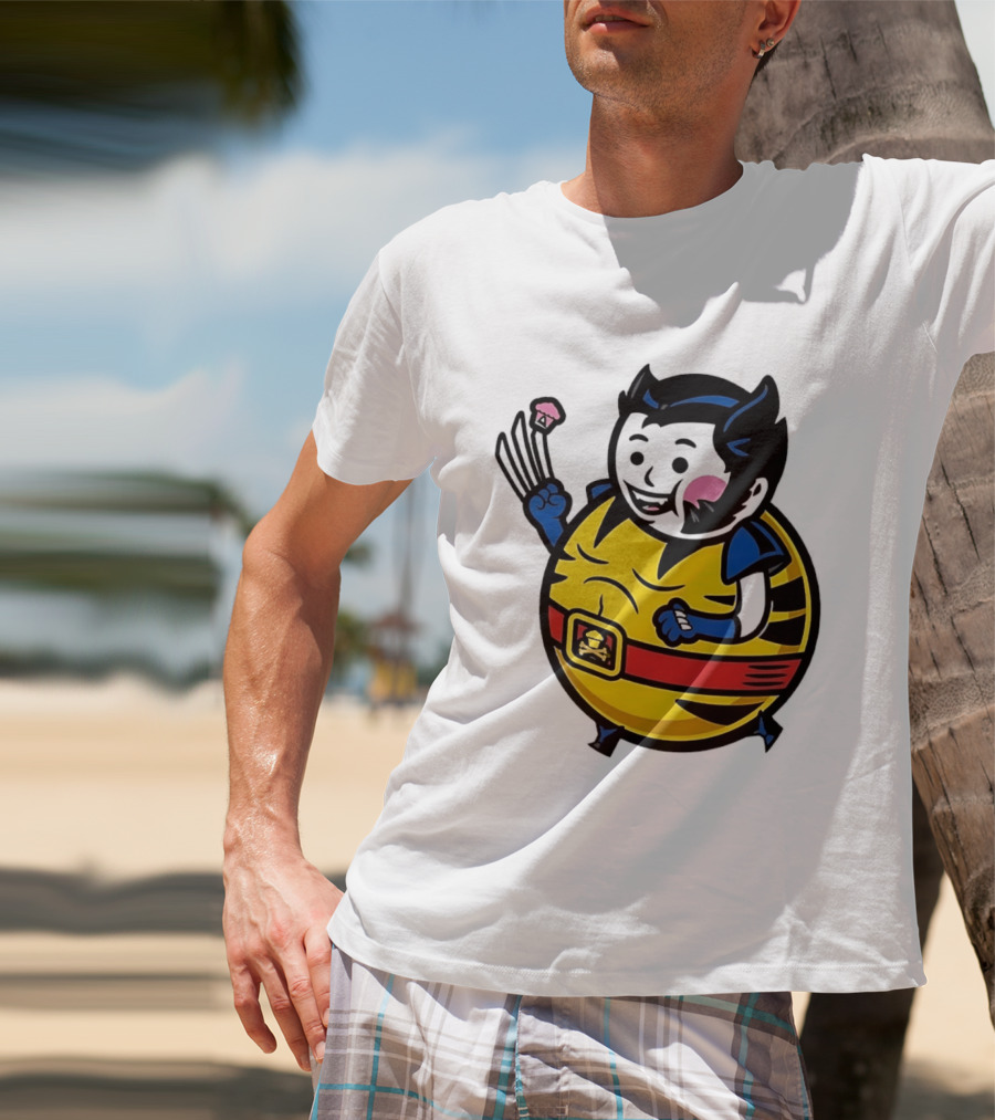 Wolverine Cupcake Fan With Claws And Round Yellow Outfit T-Shirt