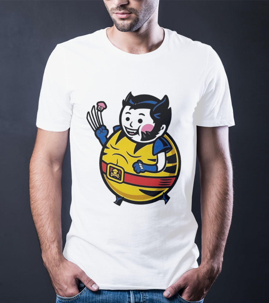Wolverine Cupcake Fan With Claws And Round Yellow Outfit T-Shirt