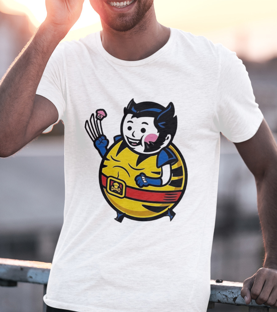 Wolverine Cupcake Fan With Claws And Round Yellow Outfit T-Shirt