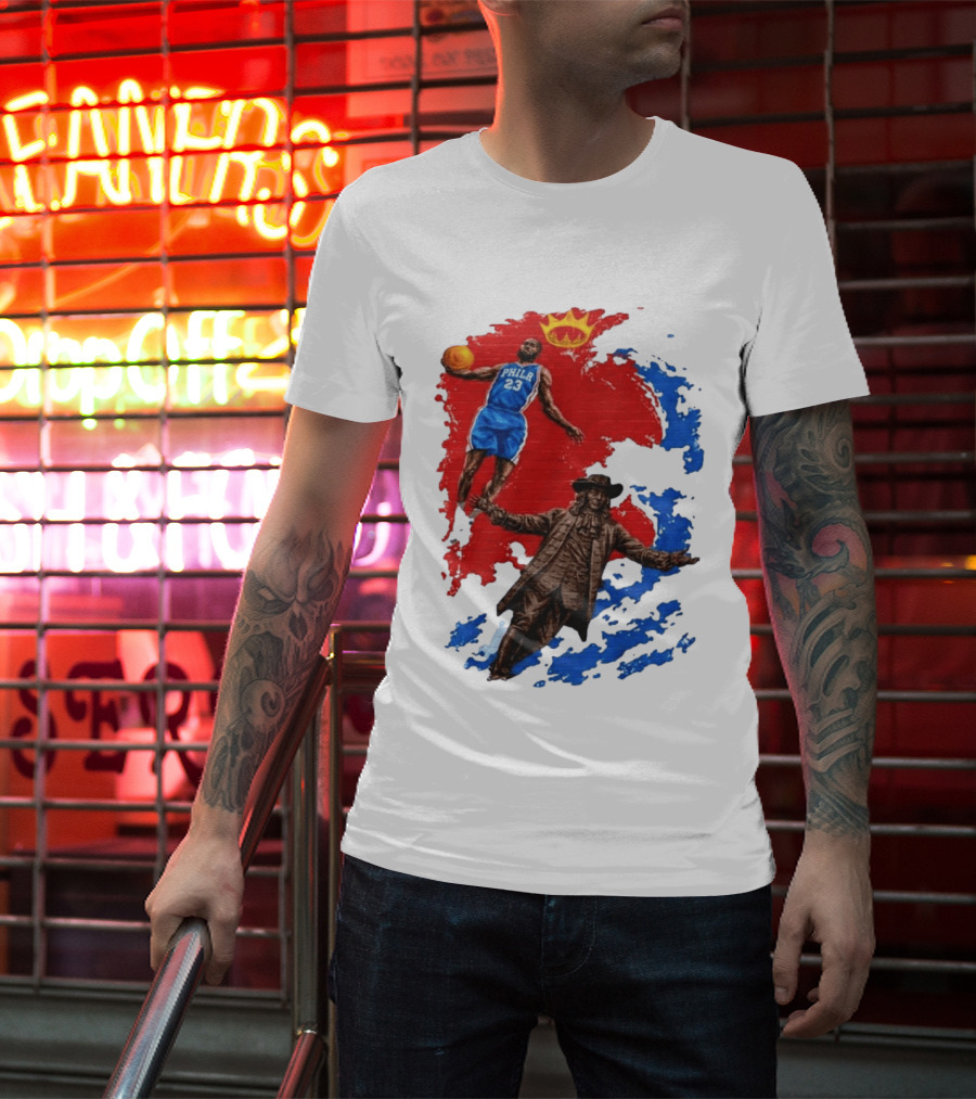 LeBron James Philadelphia Crown Mural Art In Chinatown T-Shirt