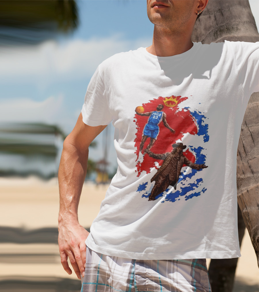 LeBron James Philadelphia Crown Mural Art In Chinatown T-Shirt