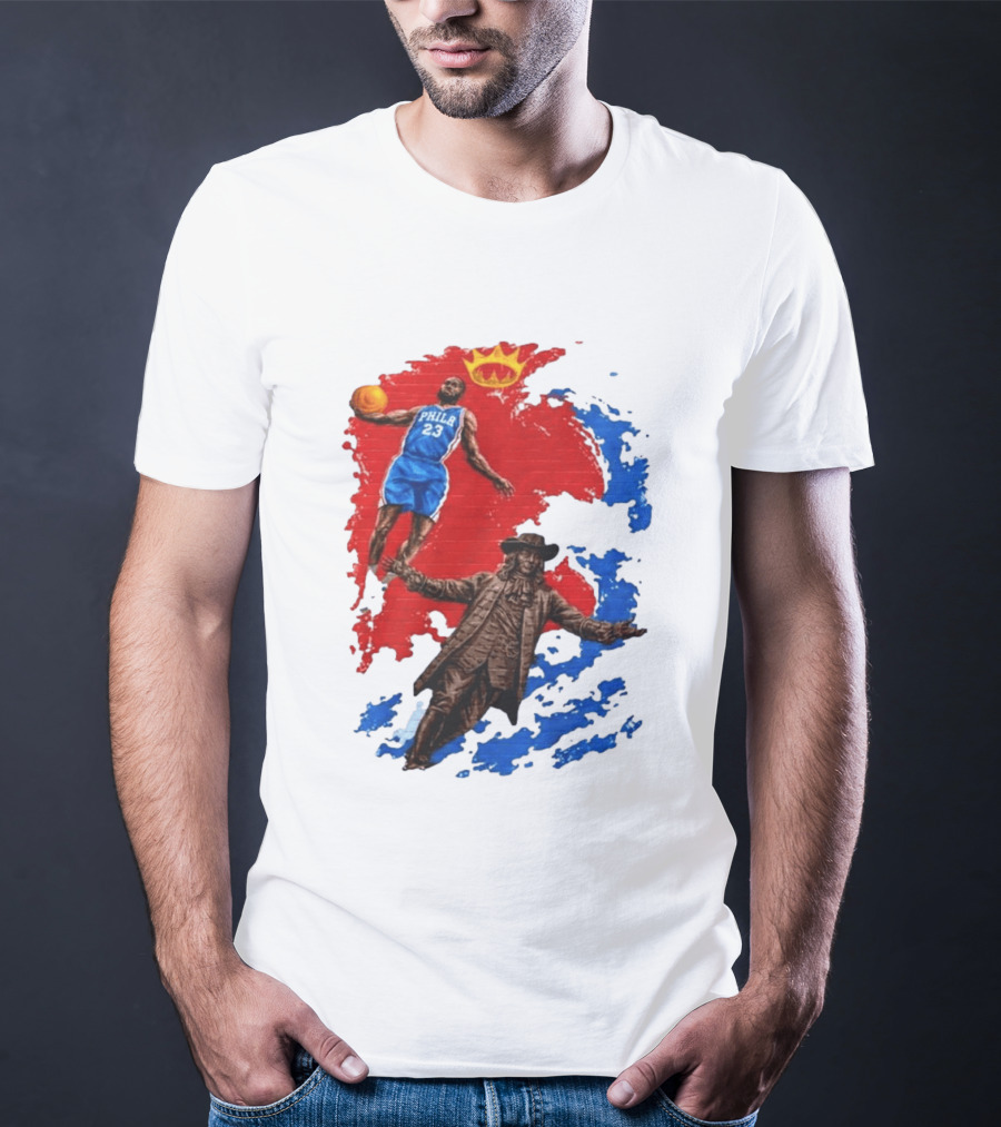 LeBron James Philadelphia Crown Mural Art In Chinatown T-Shirt