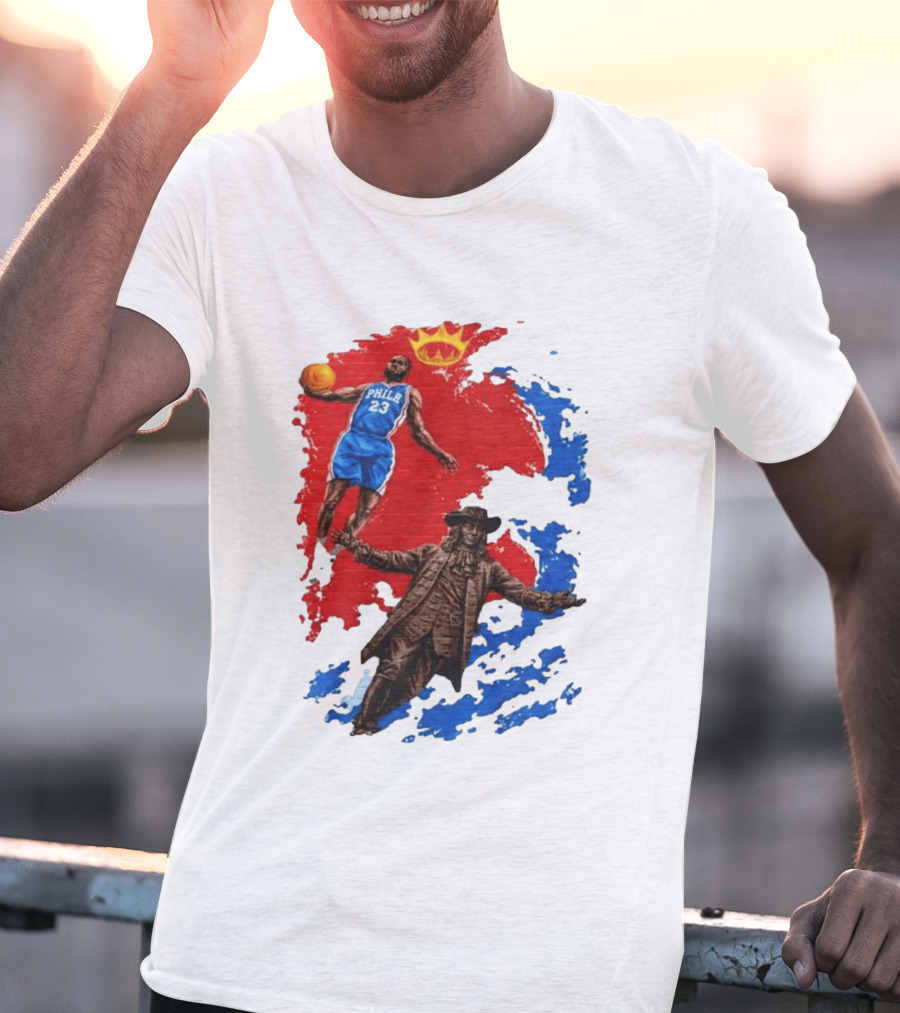 LeBron James Philadelphia Crown Mural Art In Chinatown T-Shirt