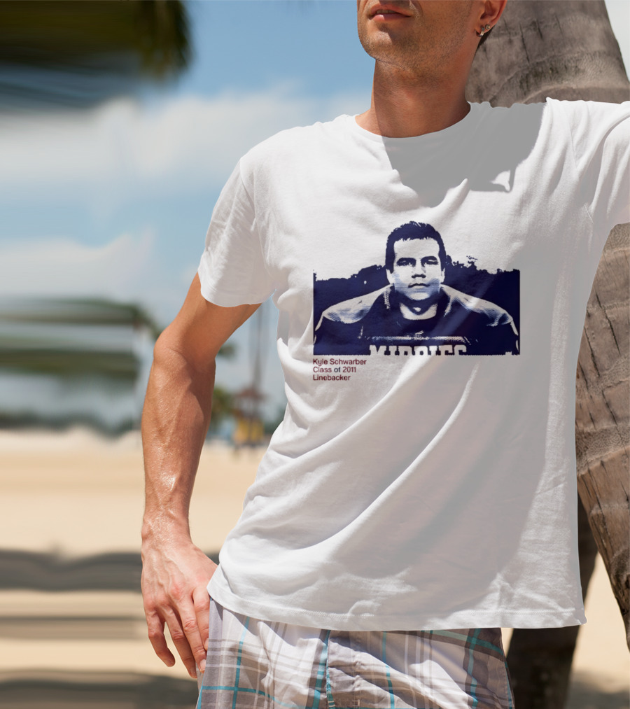 Middies Kyle Schwarber Class Of 2011 Linebacker Blue Stencil T-Shirt