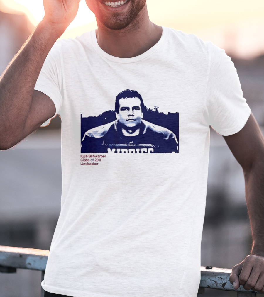 Middies Kyle Schwarber Class Of 2011 Linebacker Blue Stencil T-Shirt
