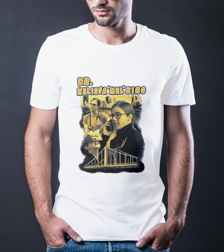 Dr Melissa Mel King Female Doctor Pittsburgh Yellow Bridge Collage T-Shirt