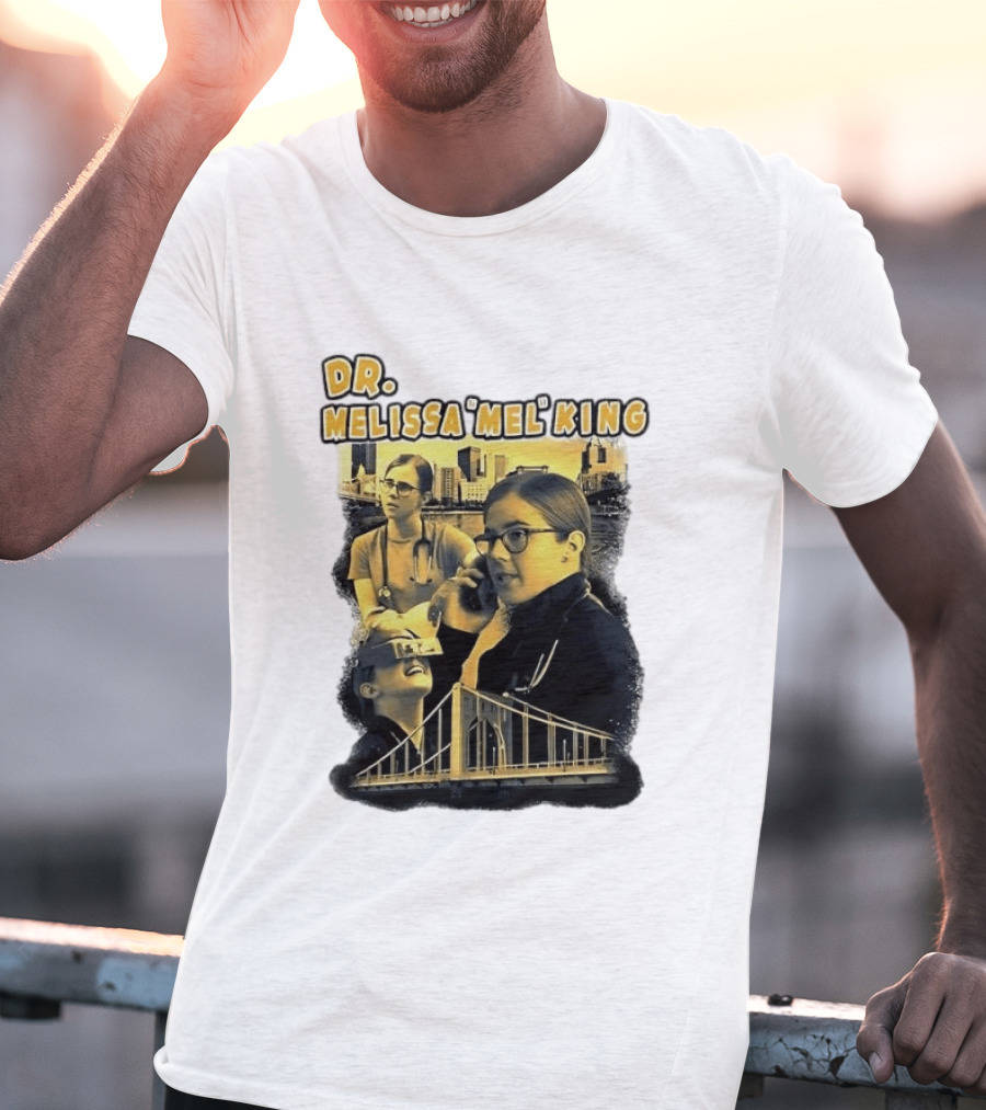 Dr Melissa Mel King Female Doctor Pittsburgh Yellow Bridge Collage T-Shirt