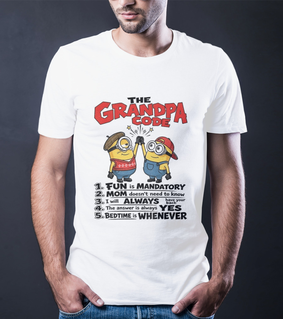 Minion The Grandpa Code Fun Rules Mandatory Mom Minions Humor T-Shirt