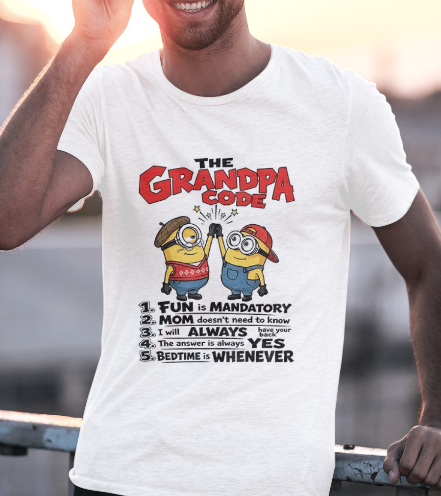 Minion The Grandpa Code Fun Rules Mandatory Mom Minions Humor T-Shirt