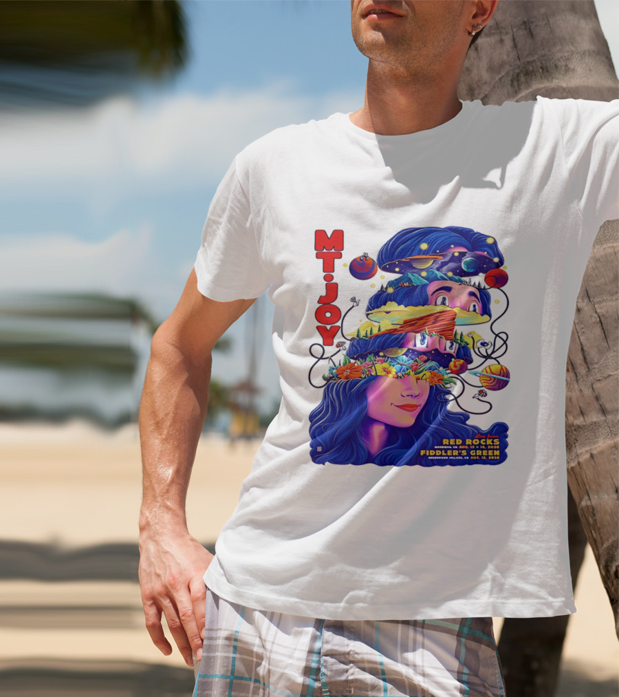 MT. Joy Red Rocks Fiddler's Green Aug 11 2026 Floral Space T-Shirt
