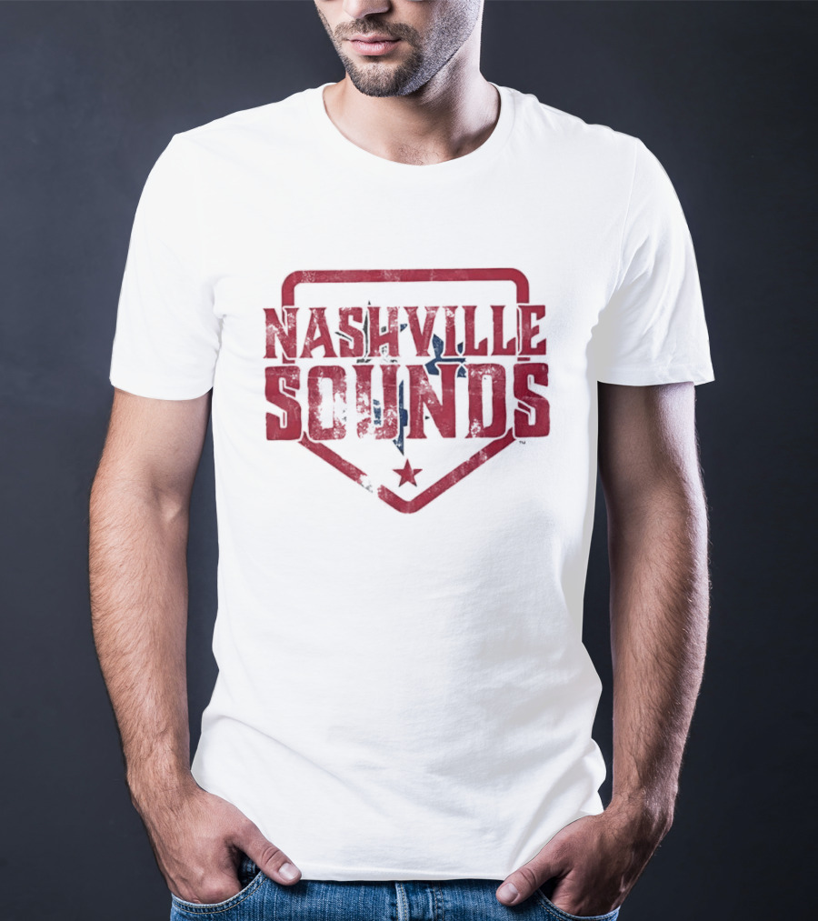 Nashville Sounds Distressed Home Plate Tennessee State Star T-Shirt