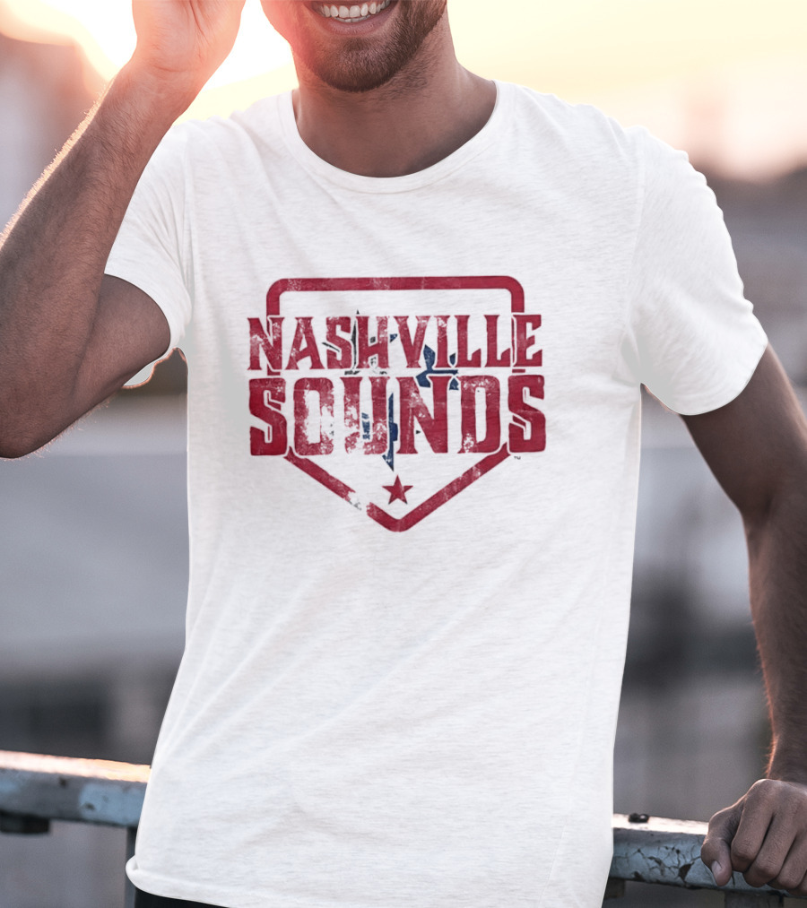 Nashville Sounds Distressed Home Plate Tennessee State Star T-Shirt