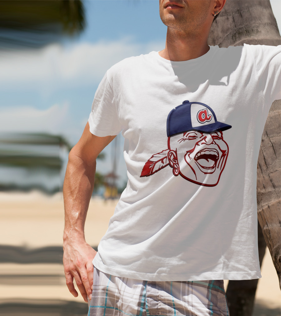 Hank Aaron Era 1970s Atlanta Braves Chief Cap T-Shirt