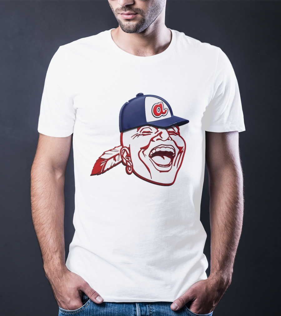 Hank Aaron Era 1970s Atlanta Braves Chief Cap T-Shirt
