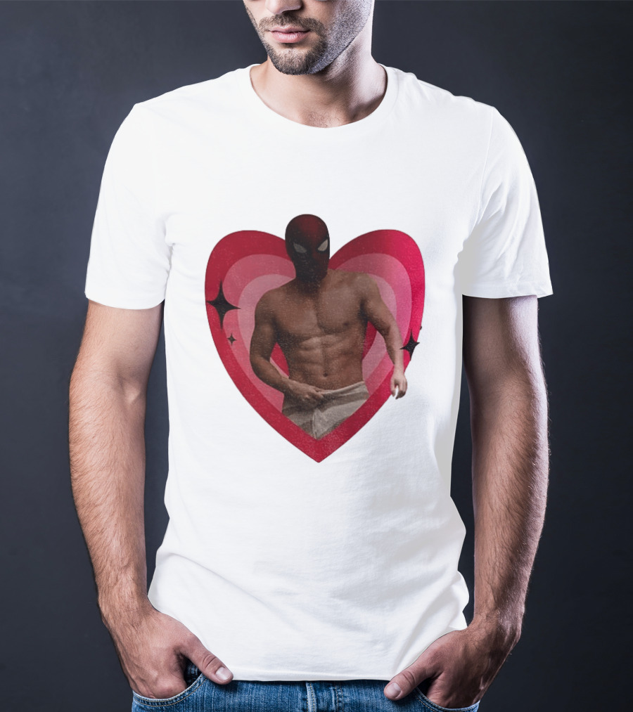 Heart Masked Bodybuilder Spidey T-Shirt
