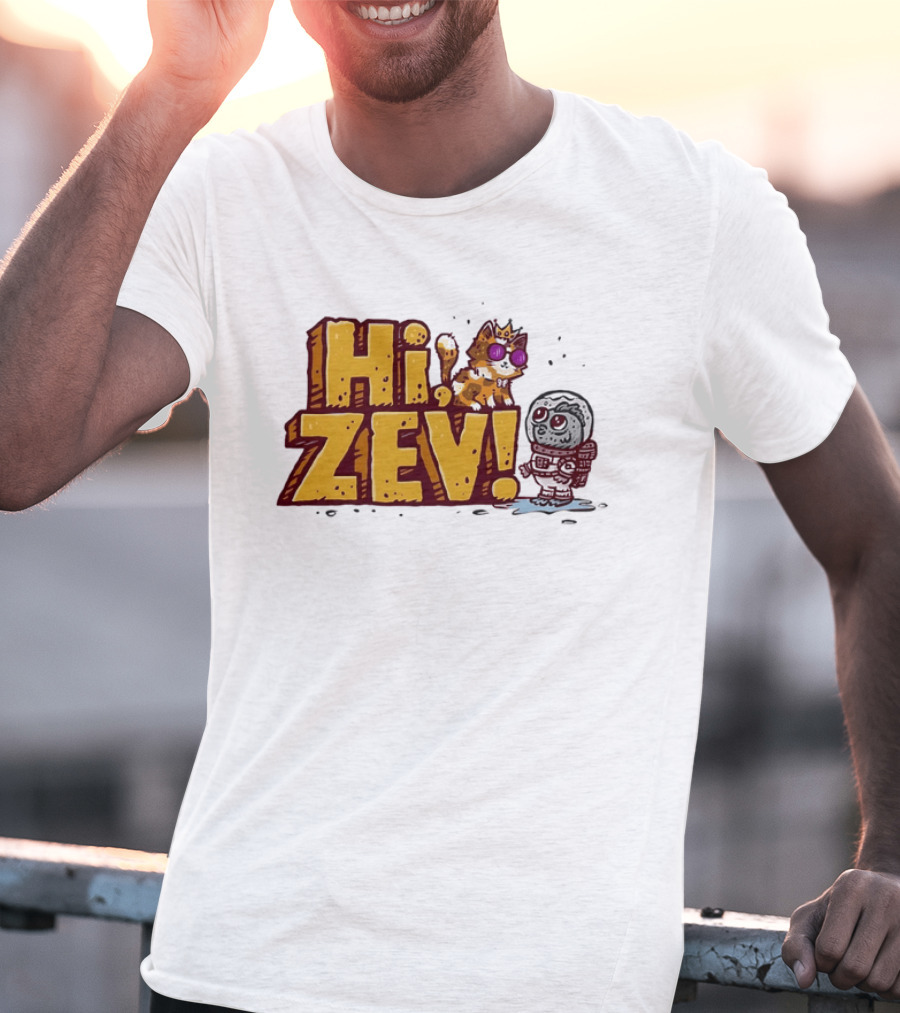 Hi Zev Cartoon Calico Cat Sunglasses Astronaut Creature T-Shirt