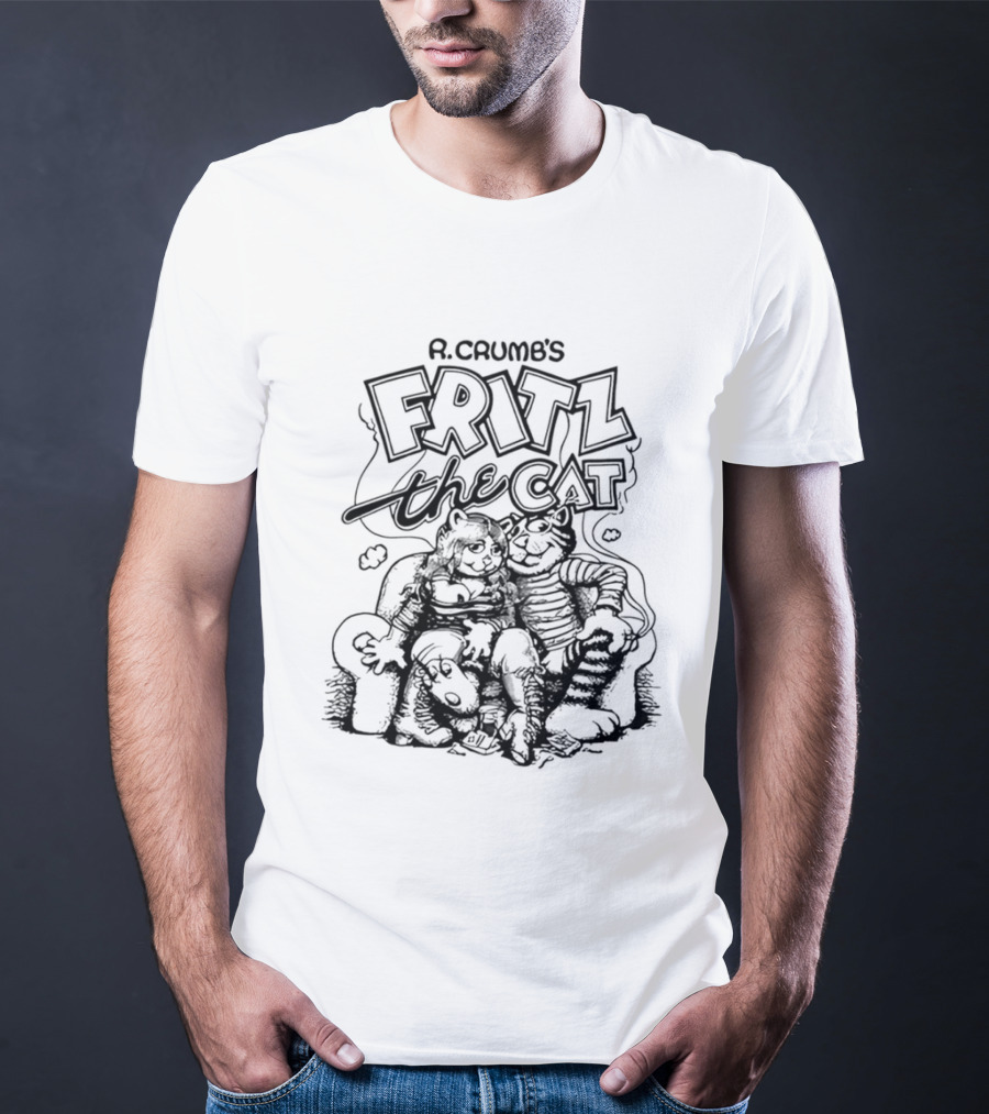 R. Crumb's Fritz The Cat Couch With Characters Smoking And Relaxing T-Shirt