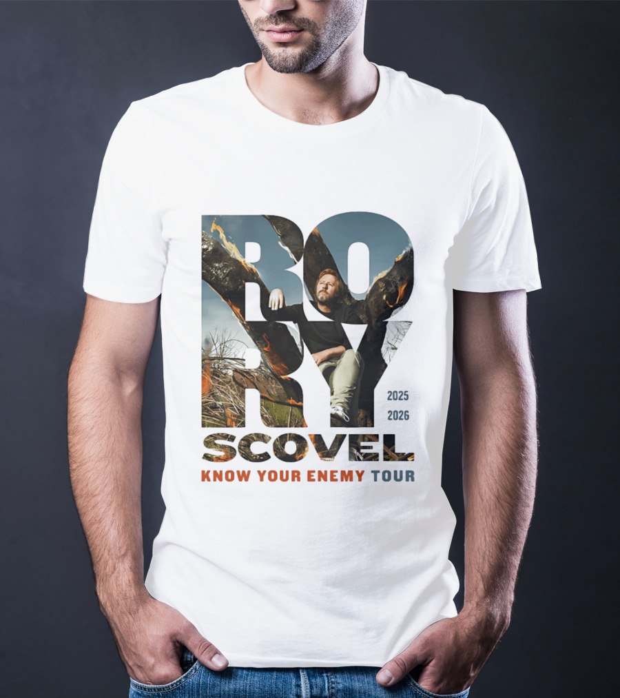 Rory Scovel Know Your Enemy Tour 2023 2026 Fire Backdrop T-Shirt