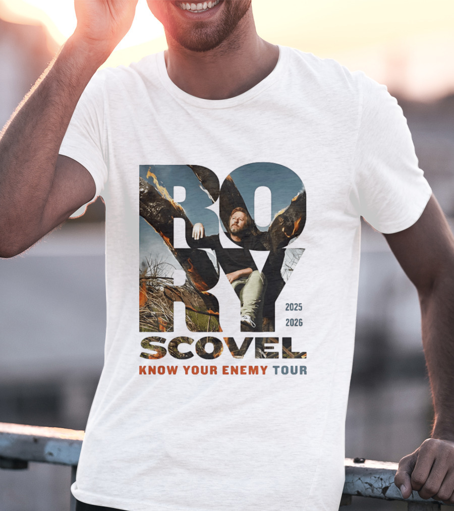 Rory Scovel Know Your Enemy Tour 2023 2026 Fire Backdrop T-Shirt