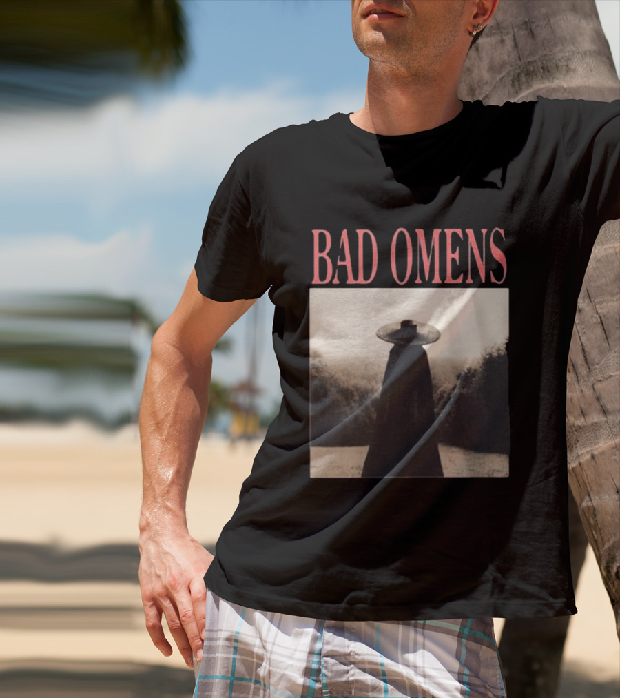 Bad Omens Specter Tour Dark Figure In Shadowy Landscape T-Shirt
