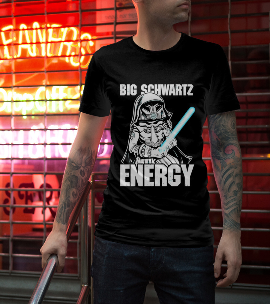 Big Schwartz Energy Dark Helmet Glowing Blue Sword T-Shirt