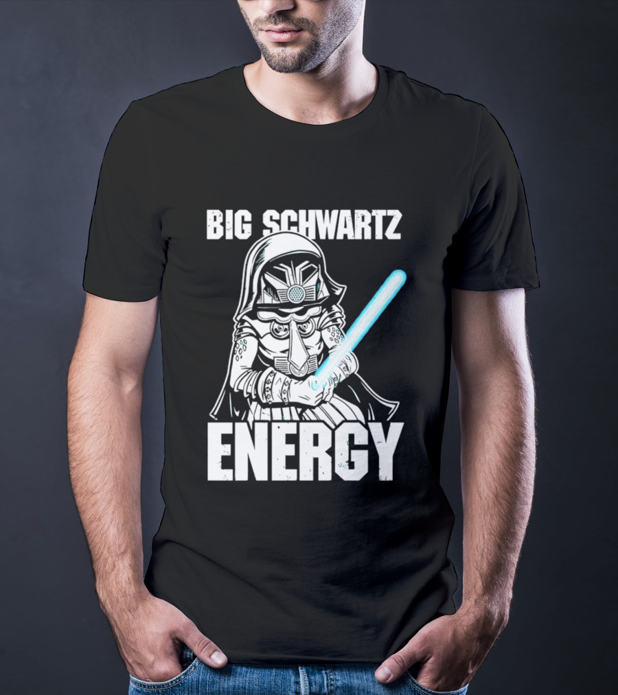 Big Schwartz Energy Dark Helmet Glowing Blue Sword T-Shirt