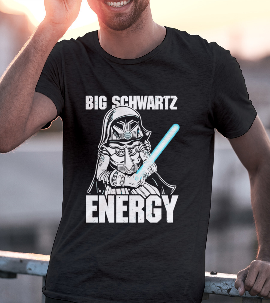 Big Schwartz Energy Dark Helmet Glowing Blue Sword T-Shirt