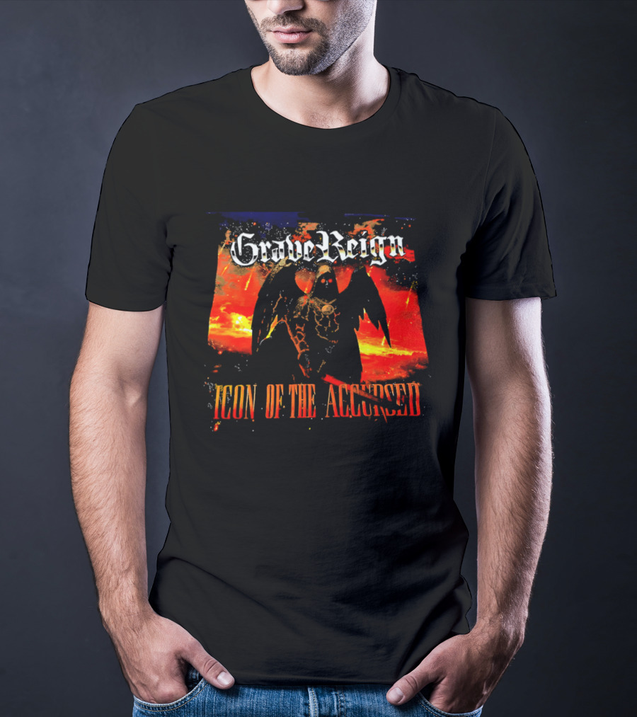 Grave Reign Icon Of The Accursed Winged Figure Sword T-Shirt