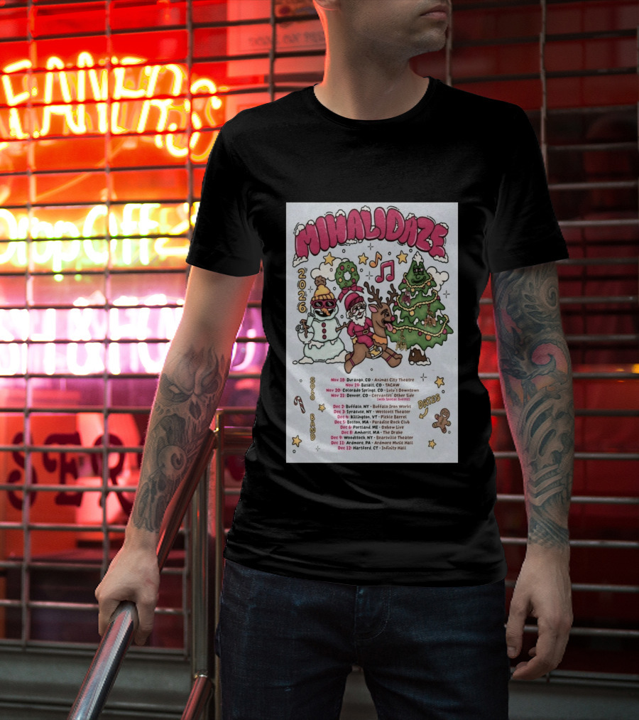 MIHALIDAZE 2026 Tour Solo Band Dates T-Shirt