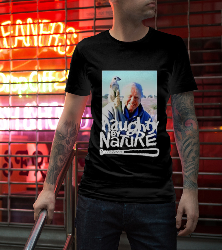 Naughty By Nature David Attenborough Meerkat Wildlife Photo T-Shirt