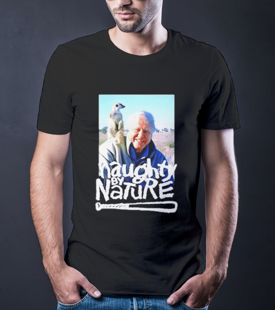 Naughty By Nature David Attenborough Meerkat Wildlife Photo T-Shirt